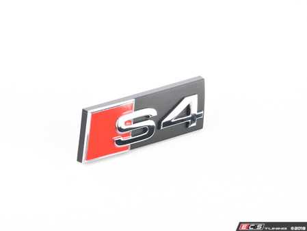 ES#3181092 - 8W0853736A2ZZ - S4 Front Grille Emblem - Chrome / Red clip on emblem - Genuine Volkswagen Audi - Audi