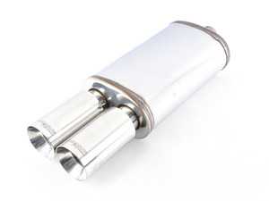 ES#2613411 - 14816 - Universal Muffler with Tips - Street Series; Piping: 2.25in.; Muffler Style: 5x8in. Oval; Tips: Dual 3.5in. Diameter, Round Straight-cut, 6.5in. Long, Double-wall; Body: 14in.; Overall: 23.5in. - Improve looks and sounds! - Magnaflow - BMW