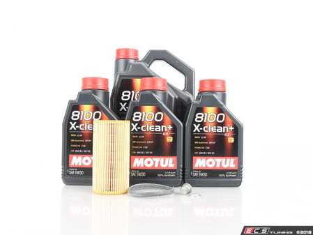 ES#3603768 -  3374650234KT - Oil Service Kit - Premium - Includes 8 liters of Motul 8100 X-Clean+ 504.00 / 507.00 / (5w-30), filter, drain plug with sealing washer, and oil sticker - Assembled By ECS - Audi