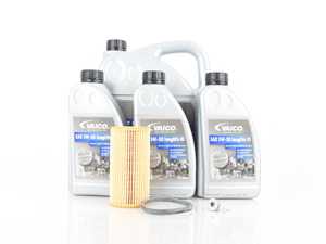 ES#3603769 - V60-0054KT - Oil Service Kit - Includes 8 liters of German Made Vaico Oil 504.00 / 507.00 / (5w-30), filter, drain plug with sealing washer, and oil sticker - Assembled By ECS - Audi