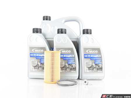 ES#3603769 - V60-0054KT - Oil Service Kit - Includes 8 liters of German Made Vaico Oil 504.00 / 507.00 / (5w-30), filter, drain plug with sealing washer, and oil sticker - Assembled By ECS - Audi