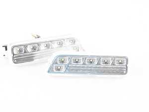 ES#3220934 - 341-1404P3A-VC - White LED Bumper Side Marker Set - Clear - Clear side markers with white LEDs - Depo - Volkswagen