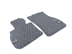 Essentials Front All Weather Rubber Factory Floor Mats Set Black - Priced As Set 