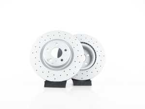 ES#3551789 - 100 3378 52KT - Front Cross Drilled Brake Rotors - Pair (338x30) - Zimmerman Sport drilled rotors deliver excellent braking performance! - Zimmermann - Audi