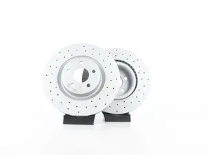 Front Cross Drilled Brake Rotors - Pair (338x30)