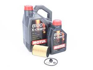 ES#2827056 - MK7TDIKT4 - Oil Service Kit - With ECS Magnetic Drain Plug - Includes Genuine oil filter and Motul 8100 X-Clean+ 5w-30 oil - Assembled By ECS - Audi Volkswagen
