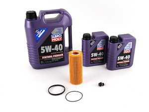 ES#1885274 - 32A4PRMOIL -  Oil Service Kit - Premium - With ECS Magnetic Drain Plug - Includes Hengst oil filter, magnetic drain plug/washer, and 7 liters of LIQUI MOLY Voll-Synthese 5w-40 oil - Assembled By ECS - Audi