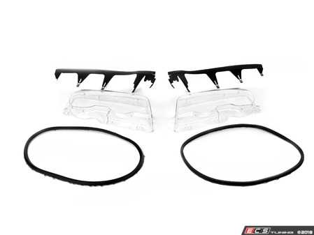 ES#3604030 - 6312838219192KT - Halogen Headlight Lens Kit - Includes left and right lens, lens gaskets, and cover strips. - Assembled By ECS - BMW