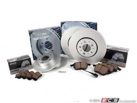 ES#2075207 - 1J0698083 - Front & Rear Brake Service Kit - Complete - Includes Meyle Rotors & Akebono Euro Ceramic Brake Pads - Assembled By ECS - 
