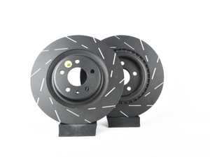 ES#2621352 - USR1846 - Rear USR Series Sport Slotted Rotors - Pair (330x22) - Upgrade to a Turbo slotted rotor for improved braking - EBC - Audi