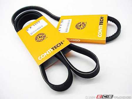 ES#1663 - A32LABK - Accessory Drive Belt - Kit - Includes multi-ribbed belt & power steering v-belt, for cars with factory A/C - Continental - Volkswagen