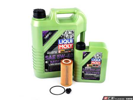 ES#3604040 - 06k1155622KT - Oil Service Kit - Includes 6 liters of Liqui Moly Molygen New Generation Engine Oil (5w-40), filter, drain plug with o-ring, and oil sticker - Assembled By ECS - Audi