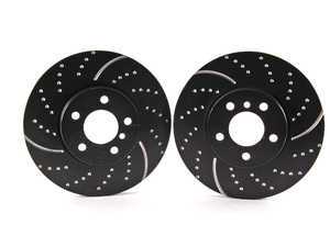 ES#522262 - GD991 - Front Cross Drilled & Slotted Brake Rotors - Pair - EBC Sport Slotted and Dimpled Rotors (332x30) - EBC - BMW