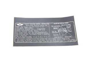 ES#185073 - 71227546240 - EMISSIONS LABEL - Genuine MINI - MINI