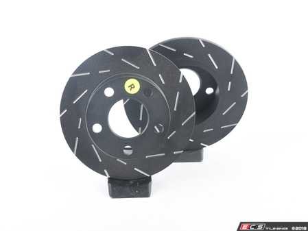 ES#522733 - USR601 - Rear Slotted Brake Rotors - Pair (245x10) - Upgrade to a slotted rotor for improved braking - EBC - Audi Volkswagen