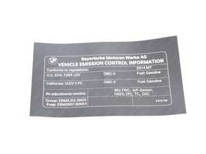 ES#2643706 - 71228616709 - Exhaust Emissions Label - Genuine BMW - BMW