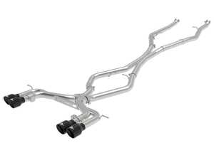 ES#3612868 - 49-36342-B - AFE Mach Force-Xp Muffler Delete Cat Back Exhaust System - MACH Force-XP 3-1/2 IN 304 Stainless Steel Cat-Back Exhaust System w/o Muffler w/ Black Tip - AFE - BMW