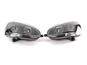 ES#1892028 - 1EG247007-871 - European Halogen Headlight Set - Blackout  - (NO LONGER AVAILABLE) - Plug and play blackout housings offer improved daytime aesthetics and improved nighttime visibility - Hella - 