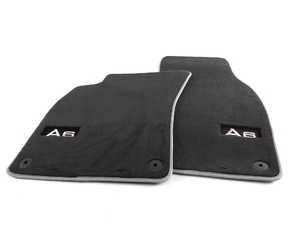 ES#1904522 - 4F1061275PMNO - Carpeted Floor Mat Set - Front - Soul Black - Front set with the "A6" print - Genuine Volkswagen Audi - Audi