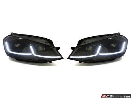 ES#3612277 - HVWG7HL-75B2 - MK7.5 Style Headlight Set - Black Trim - (NO LONGER AVAILABLE) - MK7.5 looks with MK7 fitment. Features switchback DRLs/sequential indicators. - Helix - 