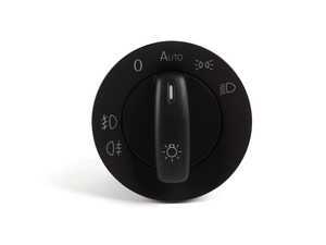 ES#318486 - 1K0941431ASREH - Automatic European Headlight Switch - Black - Controls headlights, parking lights, front fog lights, and rear fog lights - Genuine European Volkswagen Audi - Volkswagen