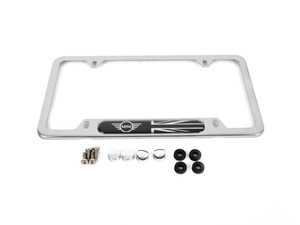 ES#4562863 - 51805A5CFB3 - MINI Black Jack/Wings License Plate Frame - Chrome - Priced Each - Surrounds the plate in MINI style - Genuine MINI - MINI