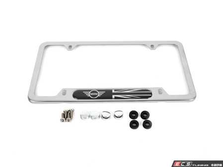 ES#4562863 - 51805A5CFB3 - MINI Black Jack/Wings License Plate Frame - Chrome - Priced Each - Surrounds the plate in MINI style - Genuine MINI - MINI