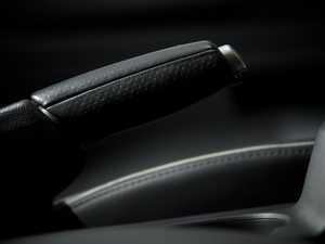 ES#2063821 - 8E0711327P8UD - B7 RS4 Parking Brake Handle - Sabre (Black) - Perforated black leather parking brake handle, RS4 styling - Genuine Volkswagen Audi - 