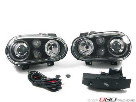 ES#248192 - FKFSVW103 - OE HID Replica Projector Headlight Set - Black - (NO LONGER AVAILABLE) - With fog lights and angel eyes - FK - 