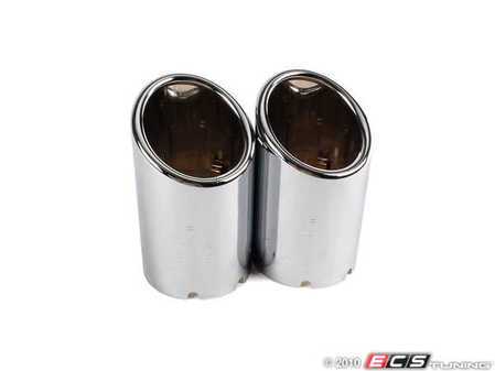 ES#517303 - 8K0071762 - Chrome Exhaust Tips - Set Of Two - Add some style to your factory exhaust with these 80MM chrome exhaust tips - Genuine Volkswagen Audi - Audi