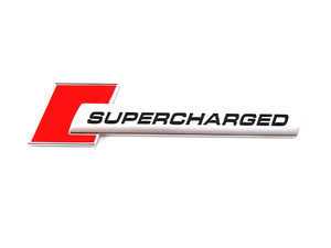 ES#1904512 - 4F0853601A2ZZ - "Supercharged" Badge - Red/Chrome - Priced Each - Display your forced induction engine in brilliant Audi red - Genuine Volkswagen Audi - 