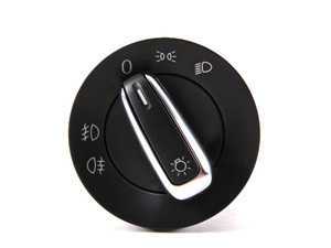 ES#2081100 - 5ND941431a - Standard European Headlight Switch - Brushed Trim - Controls headlights, parking lights, front fog lights, and rear fog lights - Bremmen Parts - Volkswagen