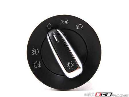 ES#2081100 - 5ND941431a - Standard European Headlight Switch - Brushed Trim - Controls headlights, parking lights, front fog lights, and rear fog lights - Bremmen Parts - Volkswagen