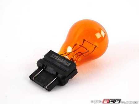 ES#5725 - 3457NA - 3157 Dual Filament Bulb - Amber - Priced Each - Get your exterior lights shining bright again. 12V-27/7W - Osram Sylvania - Audi Volkswagen