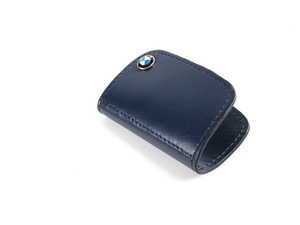 ES#256664 - 80232149935 - Nappa Leather Key Case - Blue - (NO LONGER AVAILABLE) - Covers the late model BMW key fob - Genuine BMW - 