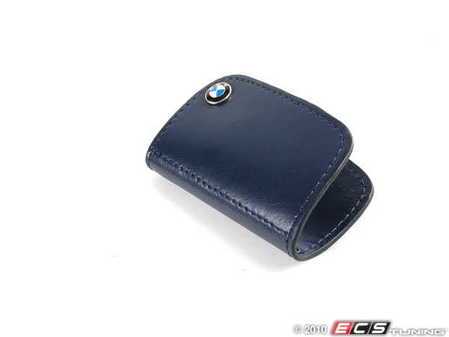 ES#256664 - 80232149935 - Nappa Leather Key Case - Blue - (NO LONGER AVAILABLE) - Covers the late model BMW key fob - Genuine BMW - 