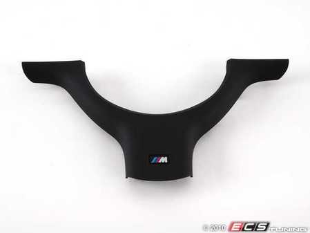 ES#54047 - 32347833355 - Lower Steering Wheel Cover - Schwarz softlack (rubberized) finish with M logo - Genuine BMW - BMW