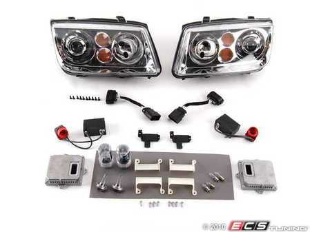 ES#517969 - 1J5941017BN2 -  European HID Headlight Kit - (NO LONGER AVAILABLE) - Without fog lights, with amber turn signal lenses, includes everything needed to upgrade to OEM HID's - Assembled By ECS - 