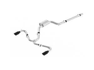 ES#3619129 - 140750BC - 3" Stainless Steel Cat-Back System - Featuring 4" single round rolled angle-cut black chrome tips - Borla - Volkswagen