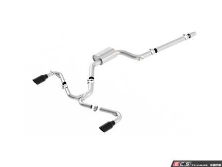 ES#3619129 - 140750BC - 3" Stainless Steel Cat-Back System - Featuring 4" single round rolled angle-cut black chrome tips - Borla - Volkswagen
