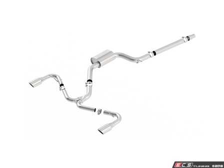ES#3619133 - 140751 - 3" Stainless Steel Cat-Back System - Featuring 4" single round rolled angle-cut tips - Borla - Volkswagen