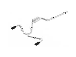 ES#3619134 - 140751BC - 3" Stainless Steel Cat-Back System - Featuring 4" single round rolled angle-cut black chrome tips - Borla - Volkswagen