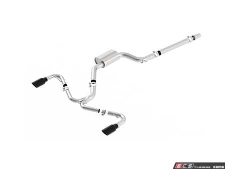 ES#3619134 - 140751BC - 3" Stainless Steel Cat-Back System - Featuring 4" single round rolled angle-cut black chrome tips - Borla - Volkswagen