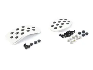 Rennline 3-Piece Pedal Set - Manual Transmission - Silver