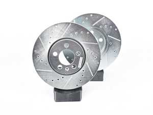 ES#3155206 - EBR641XPR - Front Cross-Drilled and Slotted Evolution Rotors - Pair (288x25) - Zinc coated performance rotors - Power Stop - Volkswagen