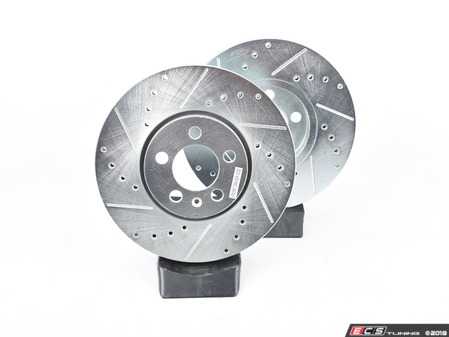 ES#3155206 - EBR641XPR - Front Cross-Drilled and Slotted Evolution Rotors - Pair (288x25) - Zinc coated performance rotors - Power Stop - Volkswagen