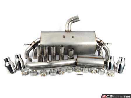 ES#2827591 - SSXAU476 - Cat-Back Exhaust System - Resonated - Valved - 3" stainless steel with quad 100mm polished tips - Milltek Sport - Audi