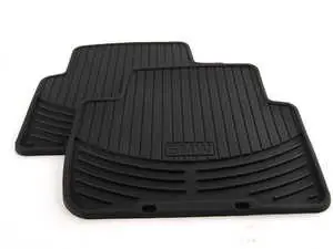 Rear All Weather Rubber Floor Mat Set - Black