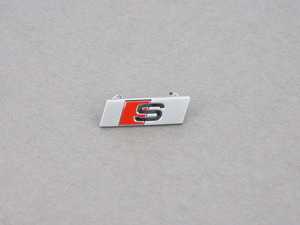 ES#3087060 - 8W0419685C - 'S' Steering Wheel Emblem  - Aluminum 'S' emblem located on the bottom of the steering wheel - Genuine Volkswagen Audi - Audi
