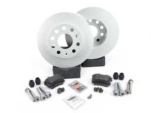 ES#2998729 - 5Q0698451EKT1 - Rear Brake Service Kit (253x10) - Featuring Bosch rotors and ECS DD23 ceramic pads. - Assembled By ECS - Volkswagen